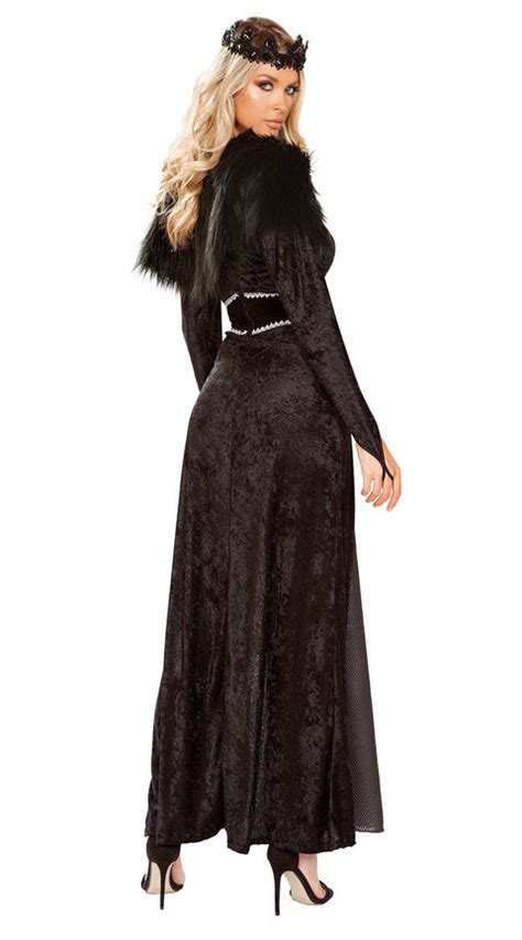 Dark Kingdom Queen Costume, Faux Fur Dark Queen Costume - Yandy.com