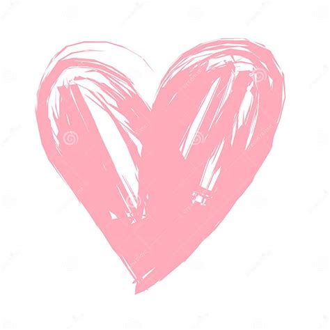 Hand Drawn Pink Heart Shape Vector Illustration Stock Vector