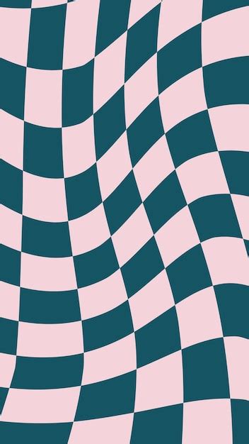 Premium Vector Aesthetic Cute Distorted Vertical Dark Blue And Pink Checkerboard Gingham Plaid