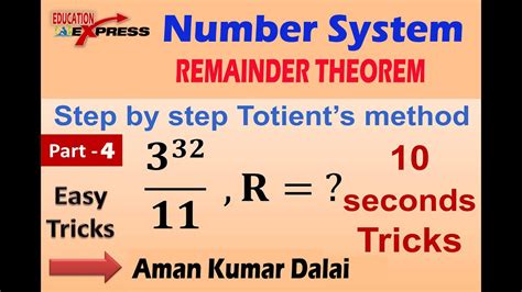 Remainder Theorem Part Number System Math Special Classes