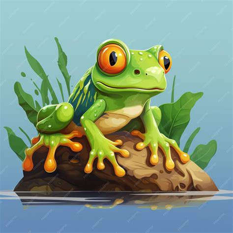 Premium AI Image | frog cartoon logo