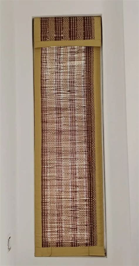 Brown Check 10mm Bamboo Chick Blind For Home Type Roller Blinds At