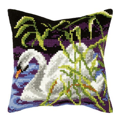 Orchidea Cross Stitch Kit Kissen Gro Schwan Kissen Kreuzstich