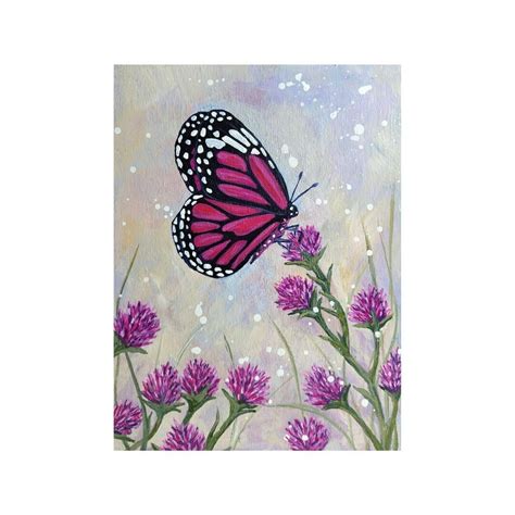 Purple Butterfly Original Acrylic Painting - Etsy