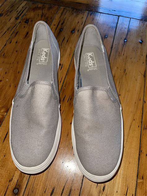 Keds Triple Decker Metallic Silver Canvas Slip On Sne Gem