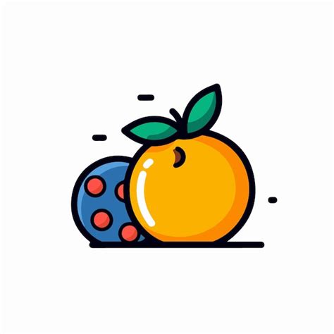 Una Naranja De Dibujos Animados Con Un Punto Rojo Vector Premium