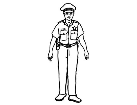 Oficial De Policia Para Colorear Imprimir E Dibujar Coloringonly