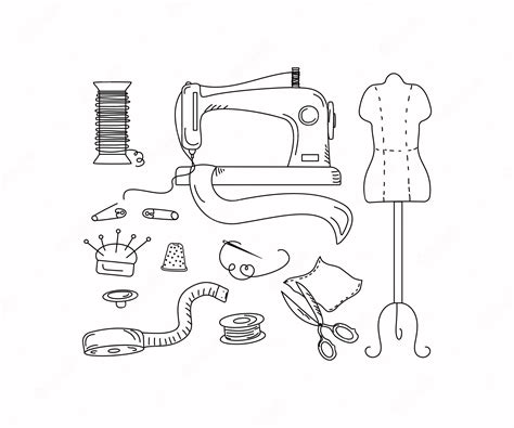 Premium Vector Sewing Accessories Doodle