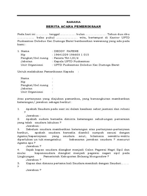 21 Contoh Surat Izin Cerai Dari Atasan Langsung Kumpulan Letter Riset