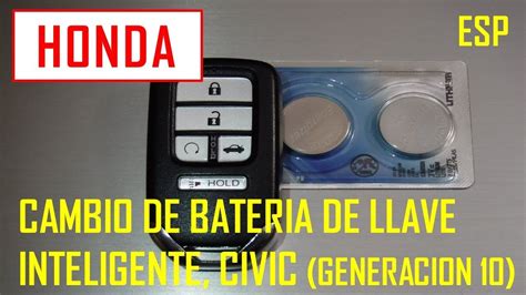 C Mo Cambiar La Bater A En Un Llavero Honda Cambiando De Pilas