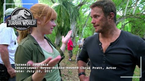 Bryce Dallas Howard Interviews Chris Pratt On Set Jurassic World