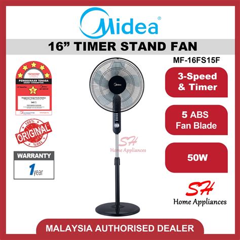 Midea Stand Fan Mf Fs F With Timer Shopee Malaysia