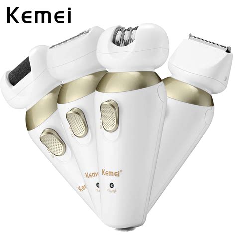 Kemei 4 In 1 Electric Epilator Shaver Multifunction Cordless