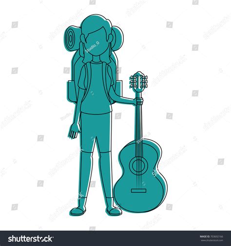 Backpacker Faceless Cartoon Stock Vector Royalty Free