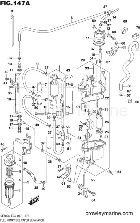 FUEL PUMP FUEL VAPOR SEPARATOR Serial Range Four Stroke Outboard 250