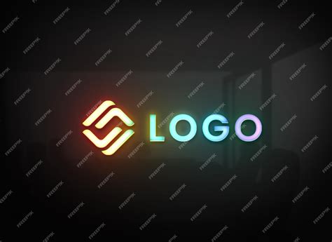 Premium Psd 3d Neon Logo Mockup