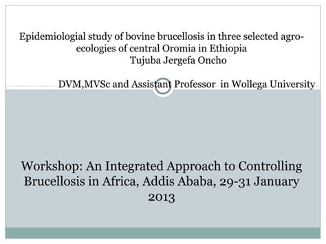 Epidemiologial Study Of Bovine Brucellosis In Three Selected Agro