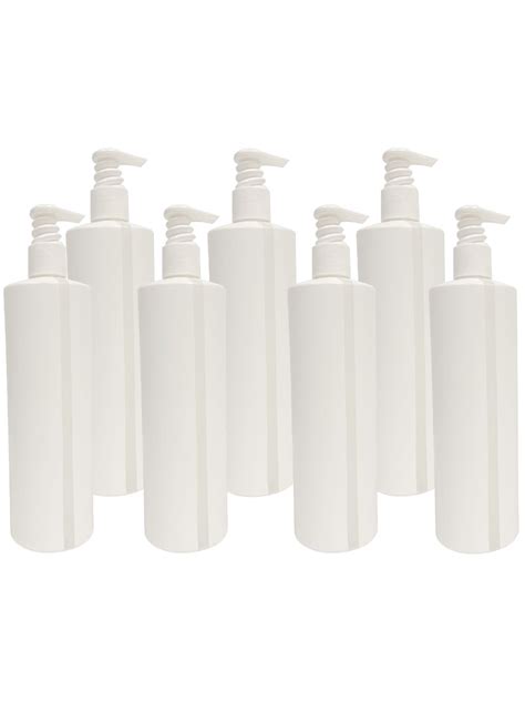 Pack Refillable Oz White Hdpe Plastic Pump Dispenser Bottles With