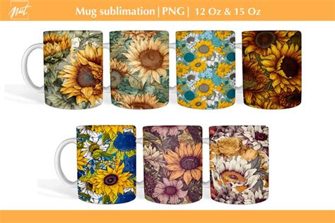 Mug Bundle With Sunflowers Sunflower Mug Wrap 11oz Mug