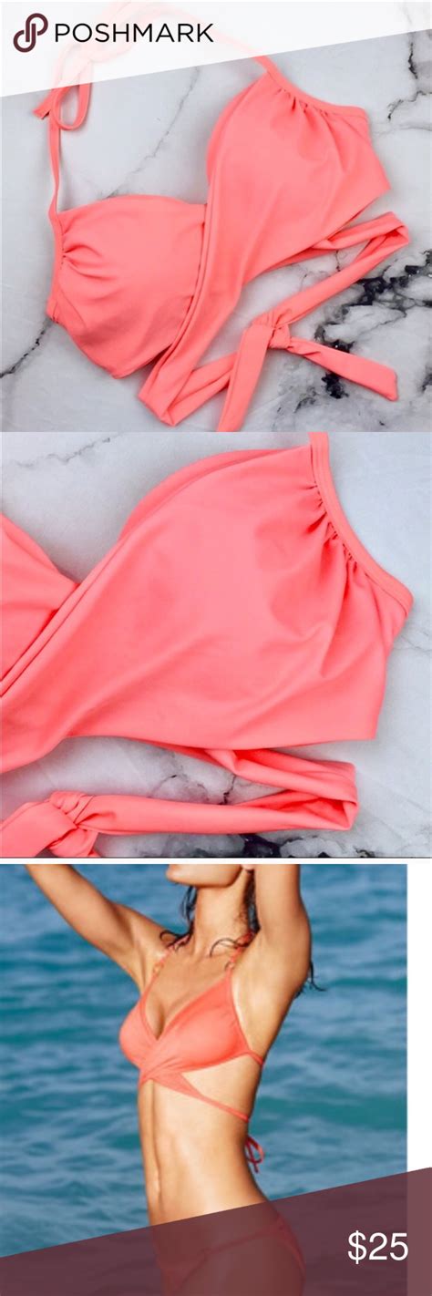 Victorias Secret Wrap Around Coral Bikini Top Bikinis Coral Bikini