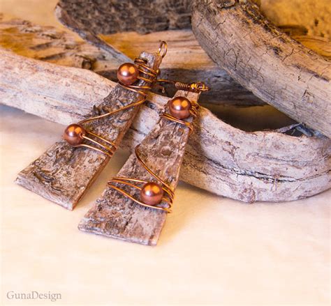 Eco Jewelry Earrings From Birch Bark