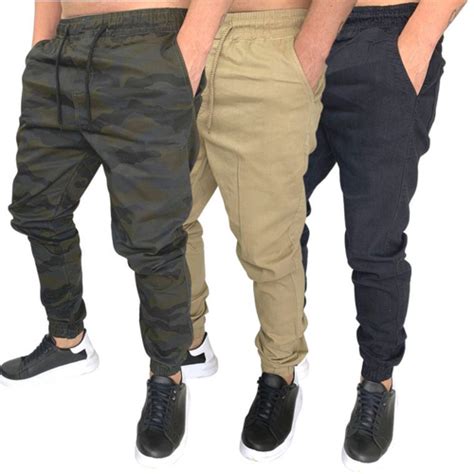 Kit 3 Calça Jogger Masculina Skinny Punho Ajustável Em Promoção