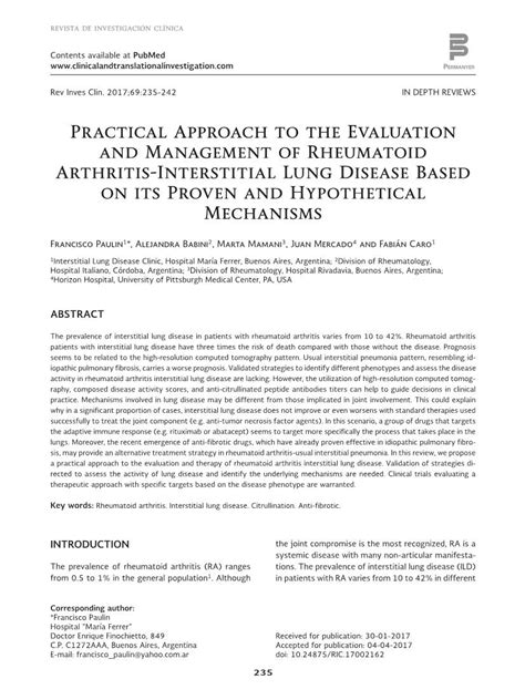 Practical Approach To The Evaluation And Management Of Rheumatoid