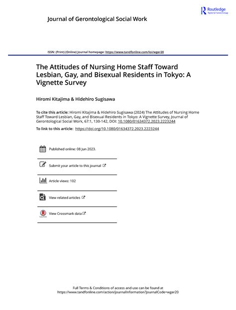 The Attitudes Of Nursing Home Staff Toward Lesbian Gay And Bisexual