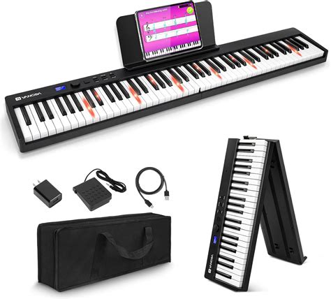 Vangoa Folding Piano Keyboard Key Full Size Semi Weighted Bluetooth