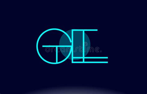 Ge G E Blue Line Circle Alphabet Letter Logo Icon Template Vector