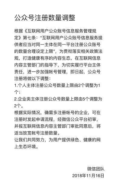 突發！公眾號註冊數量大調整，要求越來越嚴格！ 每日頭條