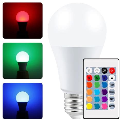 Rgb Led Light Bulb With Remote Control W E White