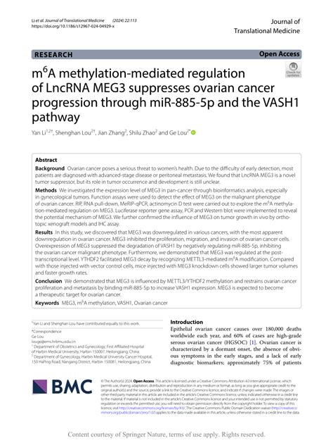 Pdf M A Methylation Mediated Regulation Of Lncrna Meg Suppresses