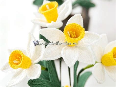Цветы крючком - Нарциссы | Crochet flowers, Crochet flower patterns ...