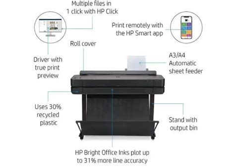 Hp Designjet T650 24 Inch Large Format A1 Plotter Printer 42 Off