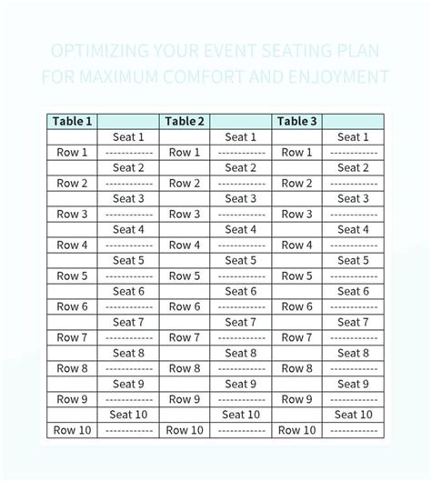 optimizing  event seating plan  maximum comfort  enjoyment