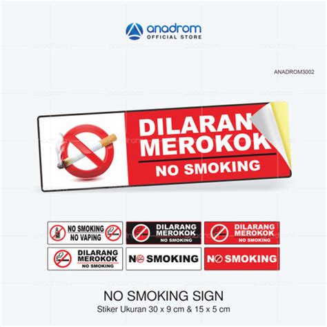 Jual Stiker Dilarang Merokok No Smoking Area Waterproof Anadrom