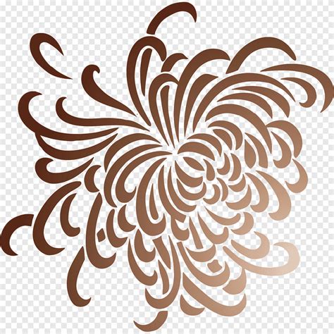 Brown flower illustration, Chrysanthemum, Chrysanthemum pattern, cdr ...