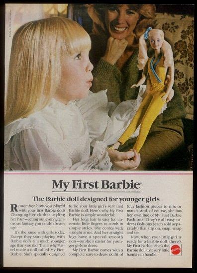 Retro Toy Ads 1982 My First Barbie Doll Photo Mattel Toys Vintage