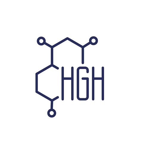 El Icono De La Línea De Hgh Es La Hormona De Crecimiento Humana Vector Premium