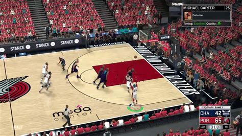 NBA 2K17 MyCareer Hornets Vs Blazers Off Spin Three Pointer YouTube