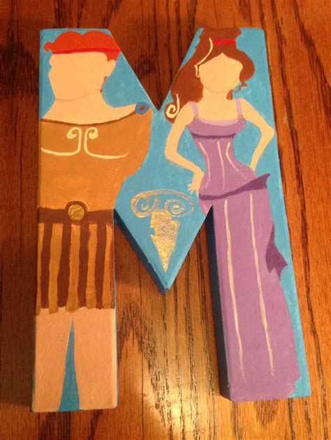 Hercules And Megara M Disney Letter Art Not Mountable Paper Letter