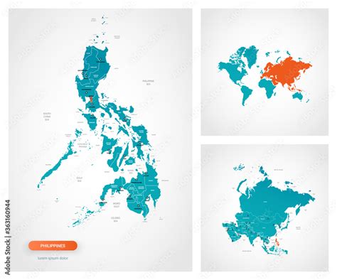 Editable Template Of Map Of Philippines With Marks Philippines On