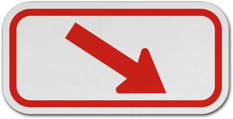 Red Right Diagonal Arrow Sign - Save 10% Instantly