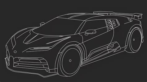 Bugatti Centodieci 2020 How To Create Digital Drawing Illustrator Youtube