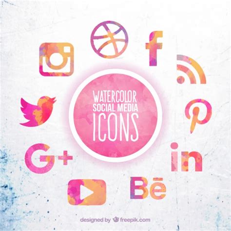 Free Watercolor Social Media Icons At Paintingvalley Explore