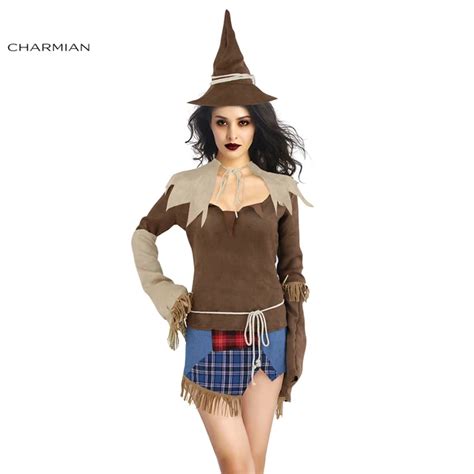 Charmian Sexy Creepy Scarecrow Min Dress Adult Costumes Sexy Halloween