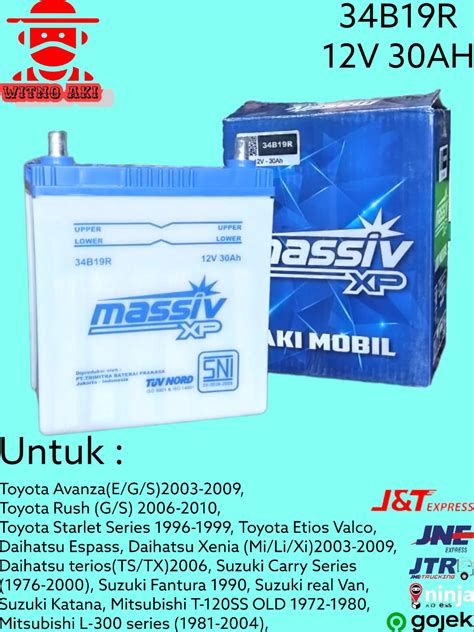 Aki Accu Mobil Massiv Xp Basah B R Avanza Terios Rush Lazada