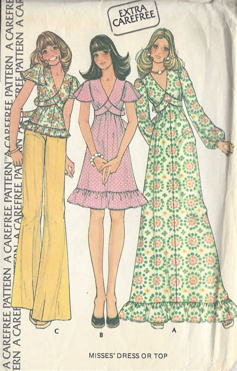 1974 Vintage Sewing Pattern B34 Pullover Dress And Top R785r By Mccalls 4028 Etsy