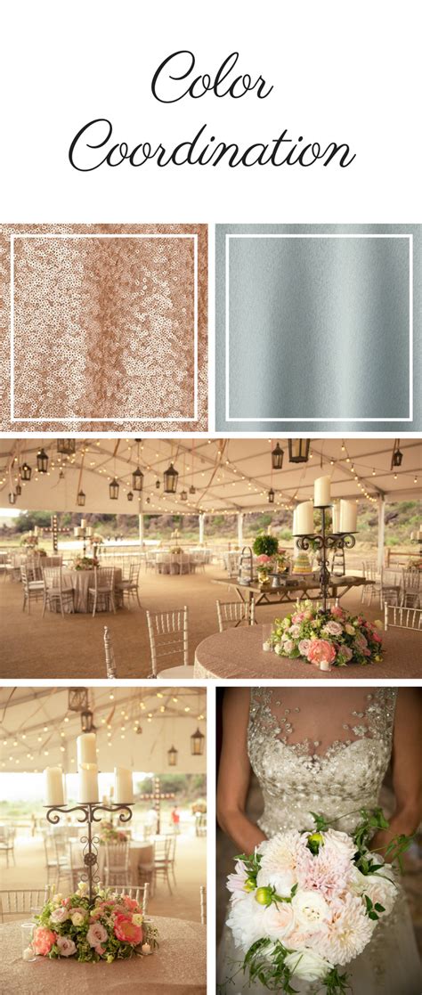 Color Coordination Rose Quartz And Serenity Linen Rentals Wedding